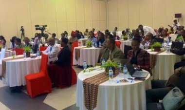 Femmes, chefs de petites entreprises expose les opportiunites de la marche commun du continent d'Afrique.