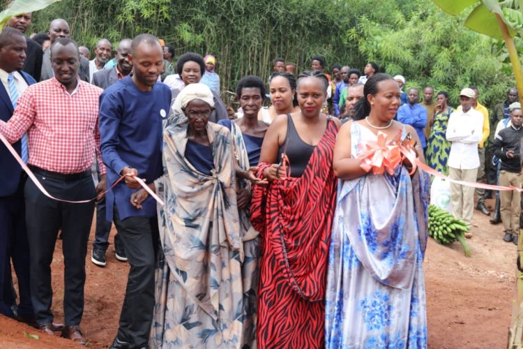 Rwamagana: Genocide survivor Mrs. Nyiramudahinga was presented with a built house